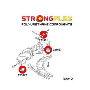 Strongflex Vw, Volkswagen Polo 6R, első tengely, sárga készlet sport szilent tuning 