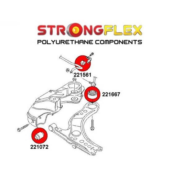 Strongflex Audi A1 (Typ: 8X), 2010-től, első tengely, piros készlet tuning futómű 0