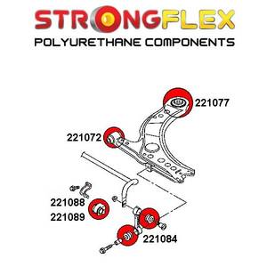 Strongflex Vw, Volkswagen Golf 4, Bora, első tengely, piros készlet tuning futómű